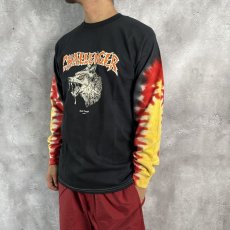 画像2: CHALLENGER  L/S TIE DYE ZOMBIE WOLF TEE (BLACK TIE DYE) (2)