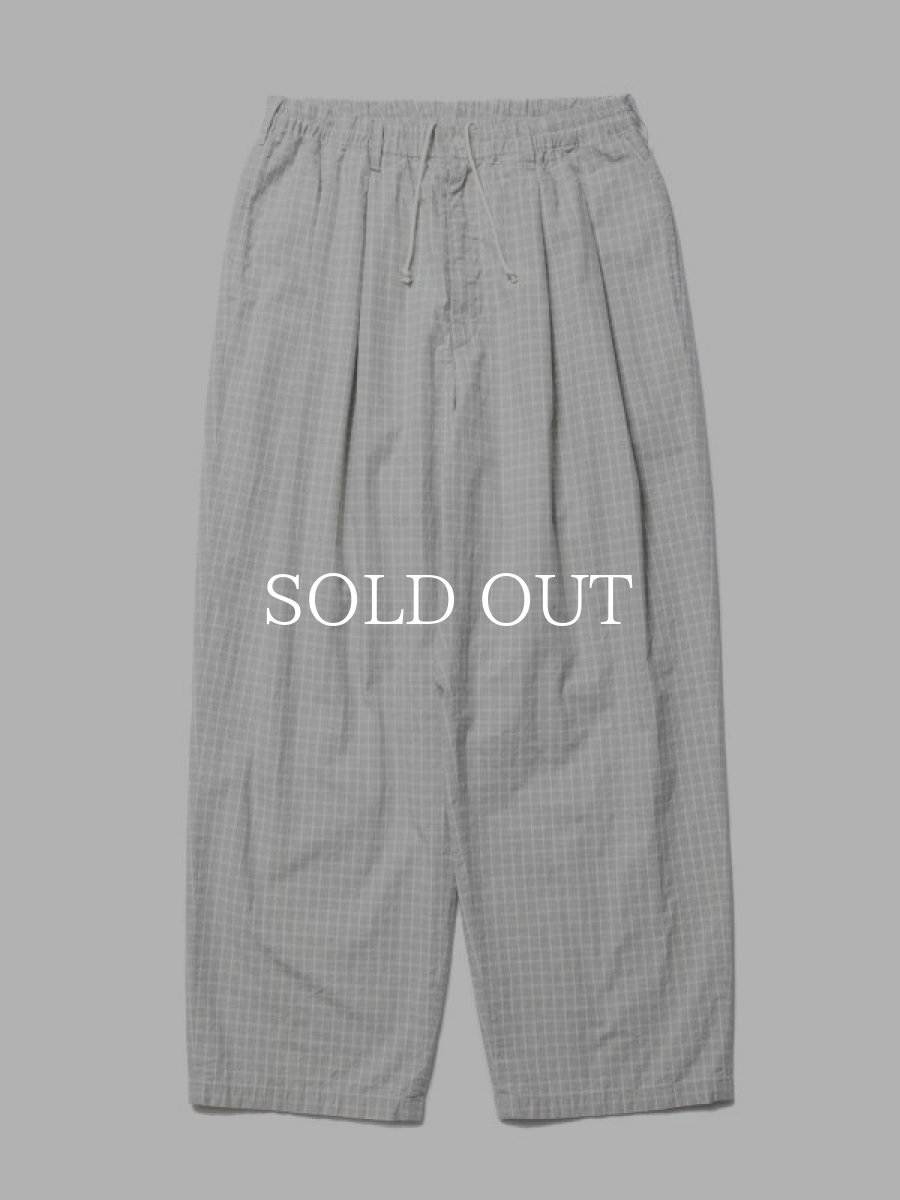 画像1: COOTIE   Check Weather Cloth 2 Tuck Easy Pants (Gray) (1)