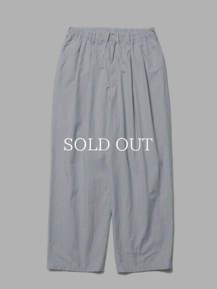 画像1: COOTIE   Check Weather Cloth 2 Tuck Easy Pants (Sax) (1)