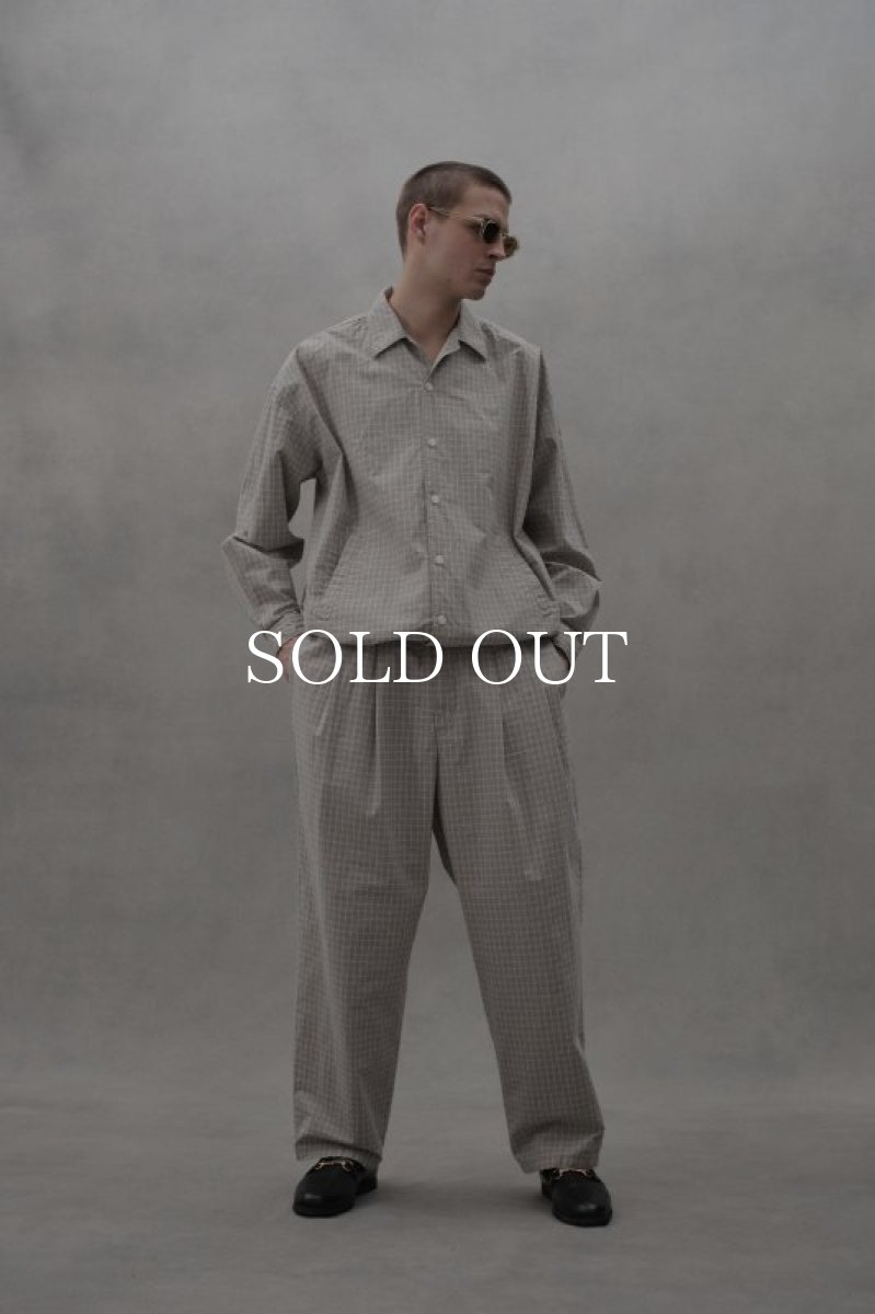 画像2: COOTIE   Check Weather Cloth 2 Tuck Easy Pants (Gray) (2)