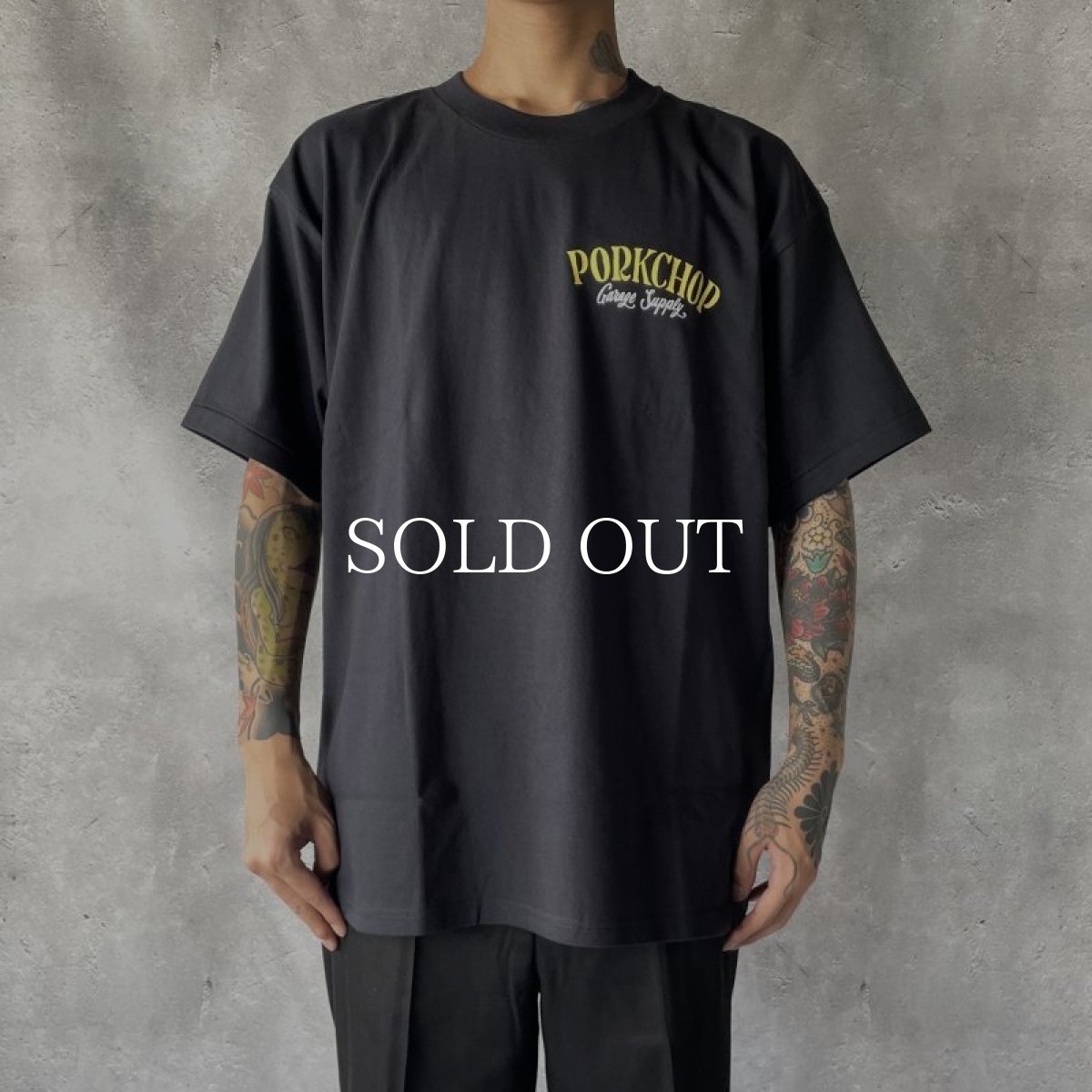 画像5: PORKCHOP GARAGE SUPPLY  PORK BACK TEE (BLACK×WHYL) (5)