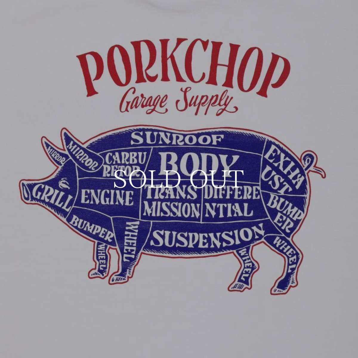 画像4: PORKCHOP GARAGE SUPPLY  PORK BACK TEE (WHITE×RDBL) (4)