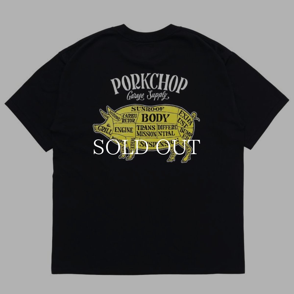 画像2: PORKCHOP GARAGE SUPPLY  PORK BACK TEE (BLACK×WHYL) (2)
