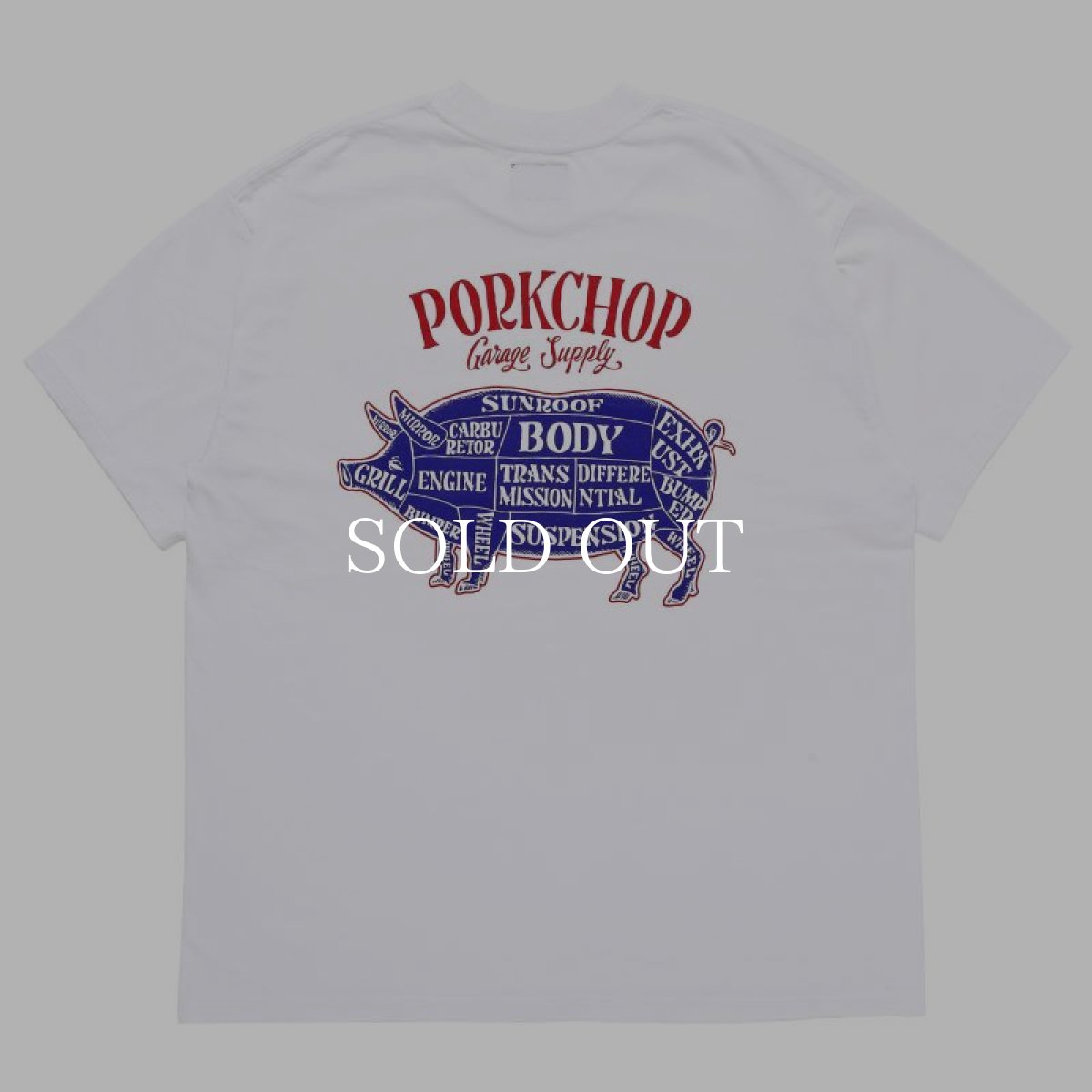 画像2: PORKCHOP GARAGE SUPPLY  PORK BACK TEE (WHITE×RDBL) (2)