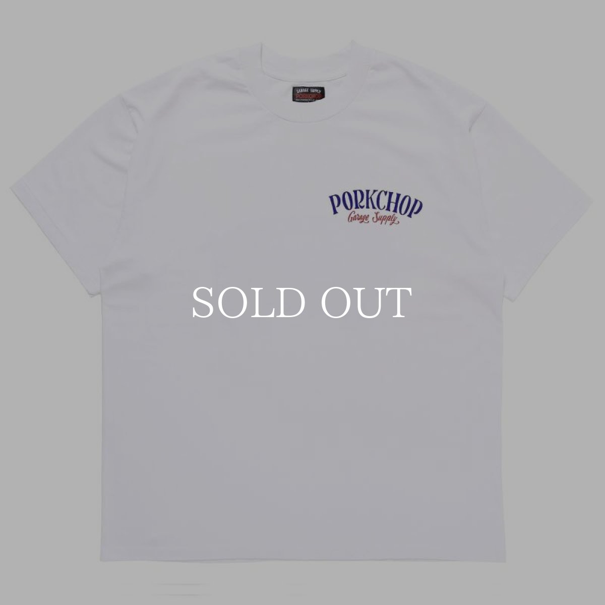 画像1: PORKCHOP GARAGE SUPPLY  PORK BACK TEE (WHITE×RDBL) (1)