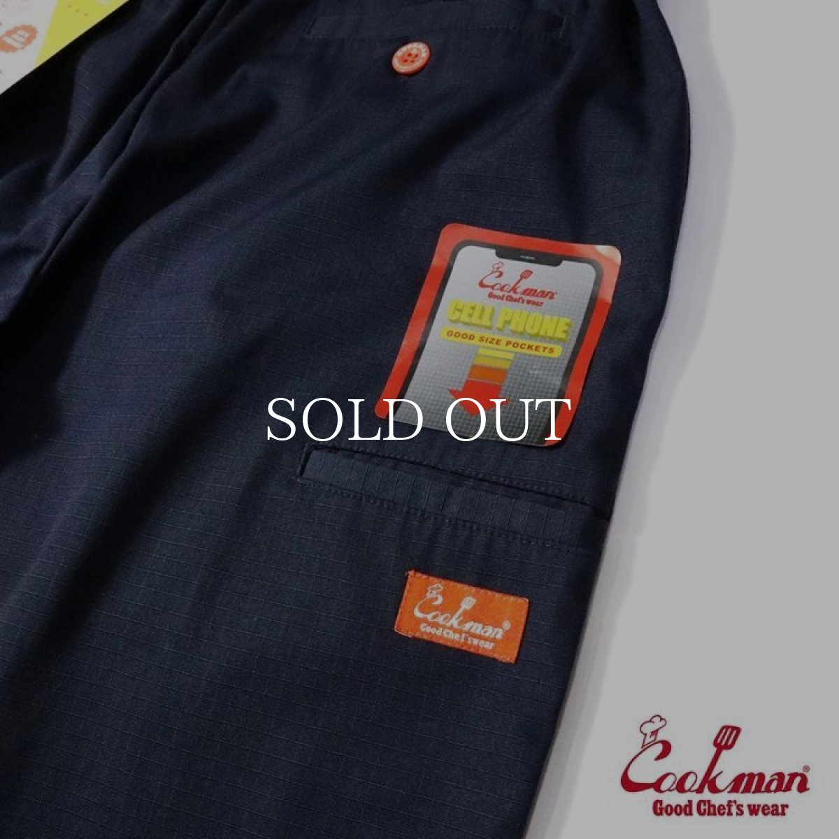 画像6: COOKMAN  Chef Pants Double knee Ripstop Navy (Navy) (6)
