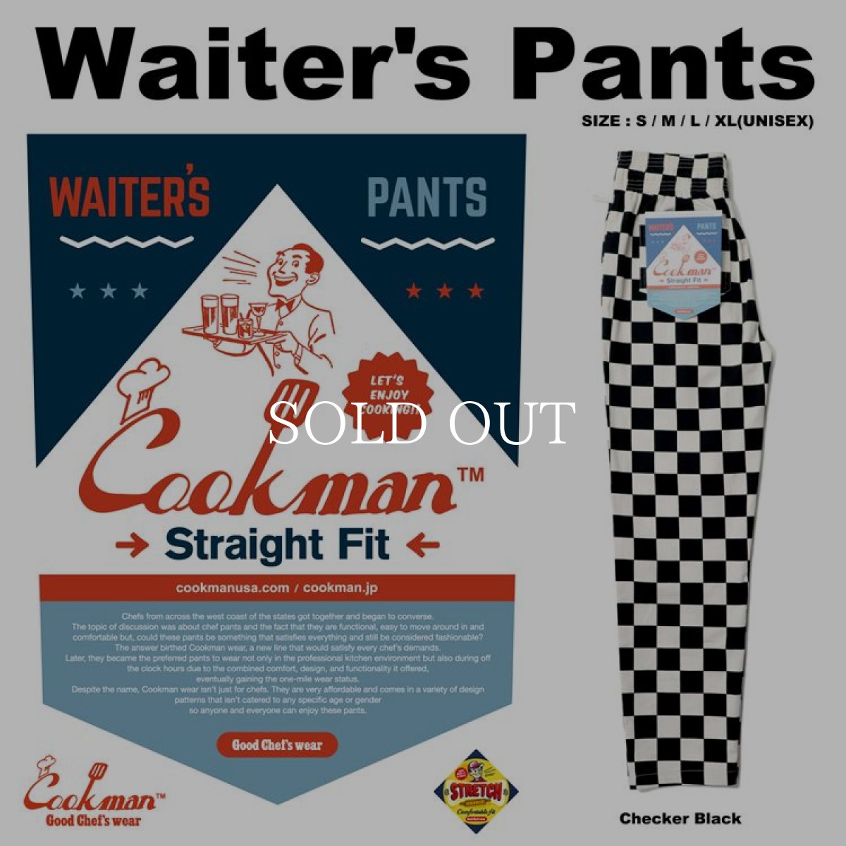 画像1: COOKMAN  Waiter's Pants Checker Black (Black) (1)