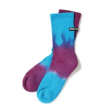 画像1: CHALLENGER  BORDER TIE DYE SOCKS (BLUE×PURPLE) (1)