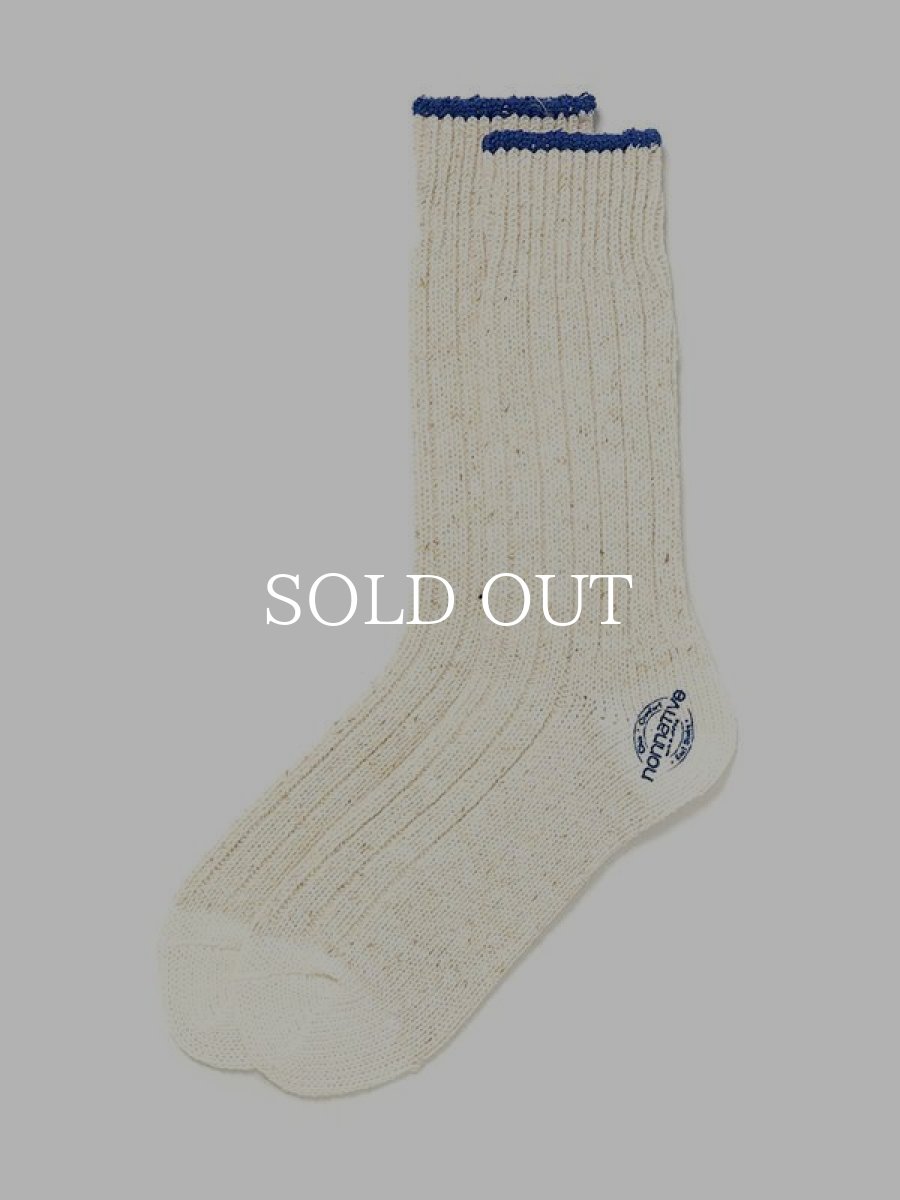 画像1: nonnative  DWELLER SOCKS HI C/A/P/N/P WOVEN (IVORY) (1)