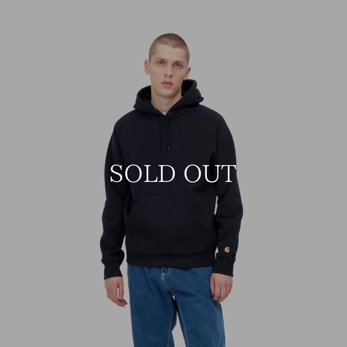 画像2: CARHARTT WIP  HOODED CHASE SWEATSHIRT (Dark Navy / Gold) (2)