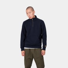 画像2: CARHARTT WIP  CHASE NECK ZIP SWEATSHIRT (Dark Navy / Gold) (2)