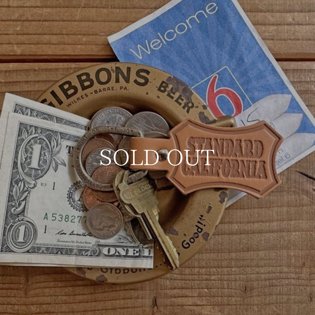 画像6: STANDARD CALIFORNIA  Button Works × SD Shield Logo Key Holder (Light Brown) (6)