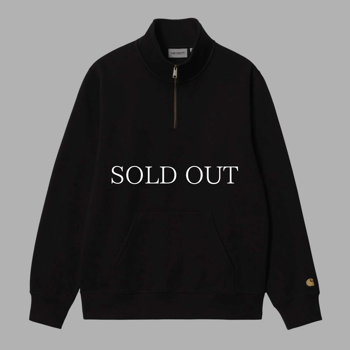 画像1: CARHARTT WIP  CHASE NECK ZIP SWEATSHIRT (Black / Gold) (1)