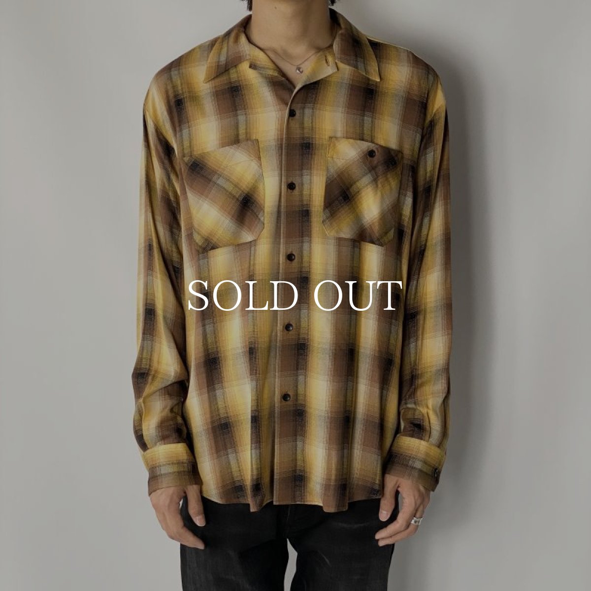 画像7: MINEDENIM  Lame Ombre Check Loose Work SH (YPT) (7)