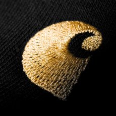 画像7: CARHARTT WIP  CHASE NECK ZIP SWEATSHIRT (Black / Gold) (7)