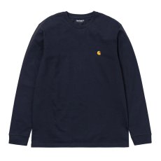 画像1: CARHARTT WIP  L/S CHASE T-SHIRT (Dark Navy / Gold) (1)