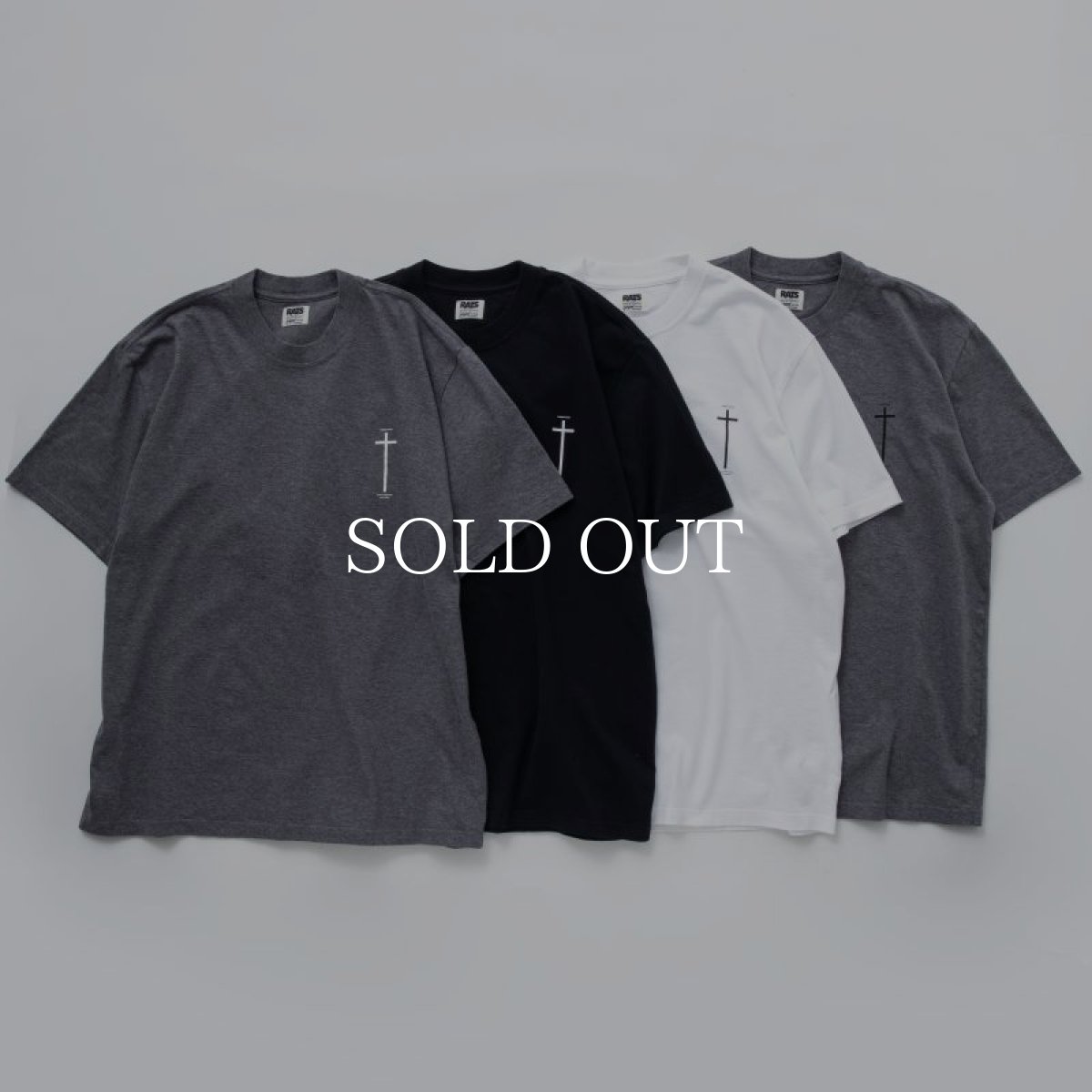 画像8: RATS  CROSS TEE (CHARCOAL x BLACK) (8)