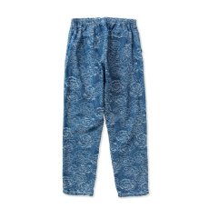 画像2: CALEE  ROSE PATTERN JACQUARD DENIM EASY TROUSERS (INDIGO BLUE) (2)