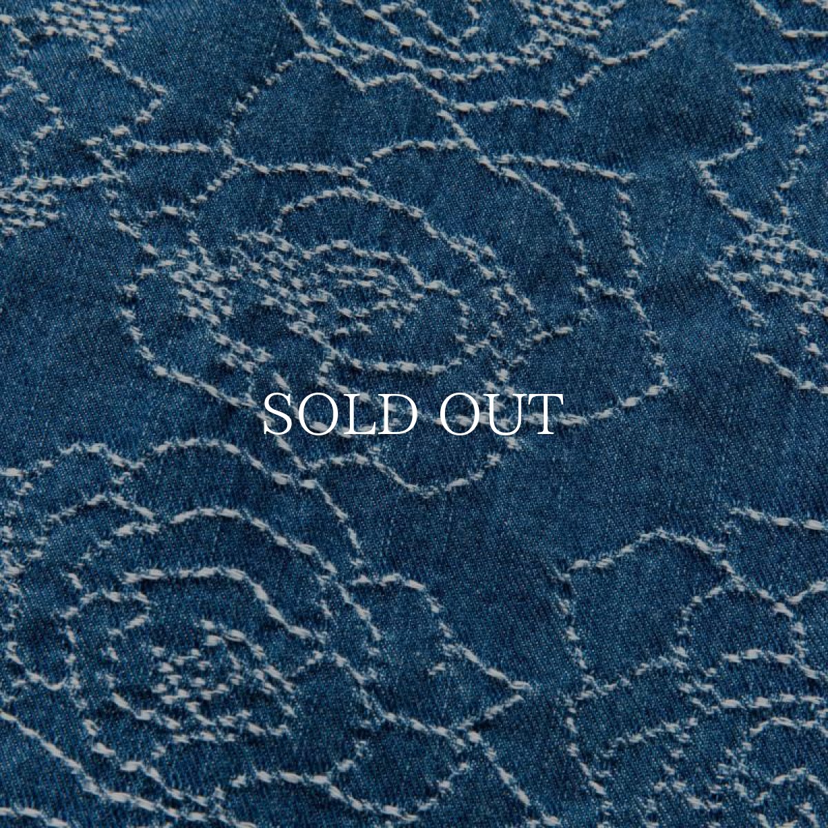 画像5: CALEE  ROSE PATTERN JACQUARD DENIM SWING TOP (INDIGO BLUE) (5)