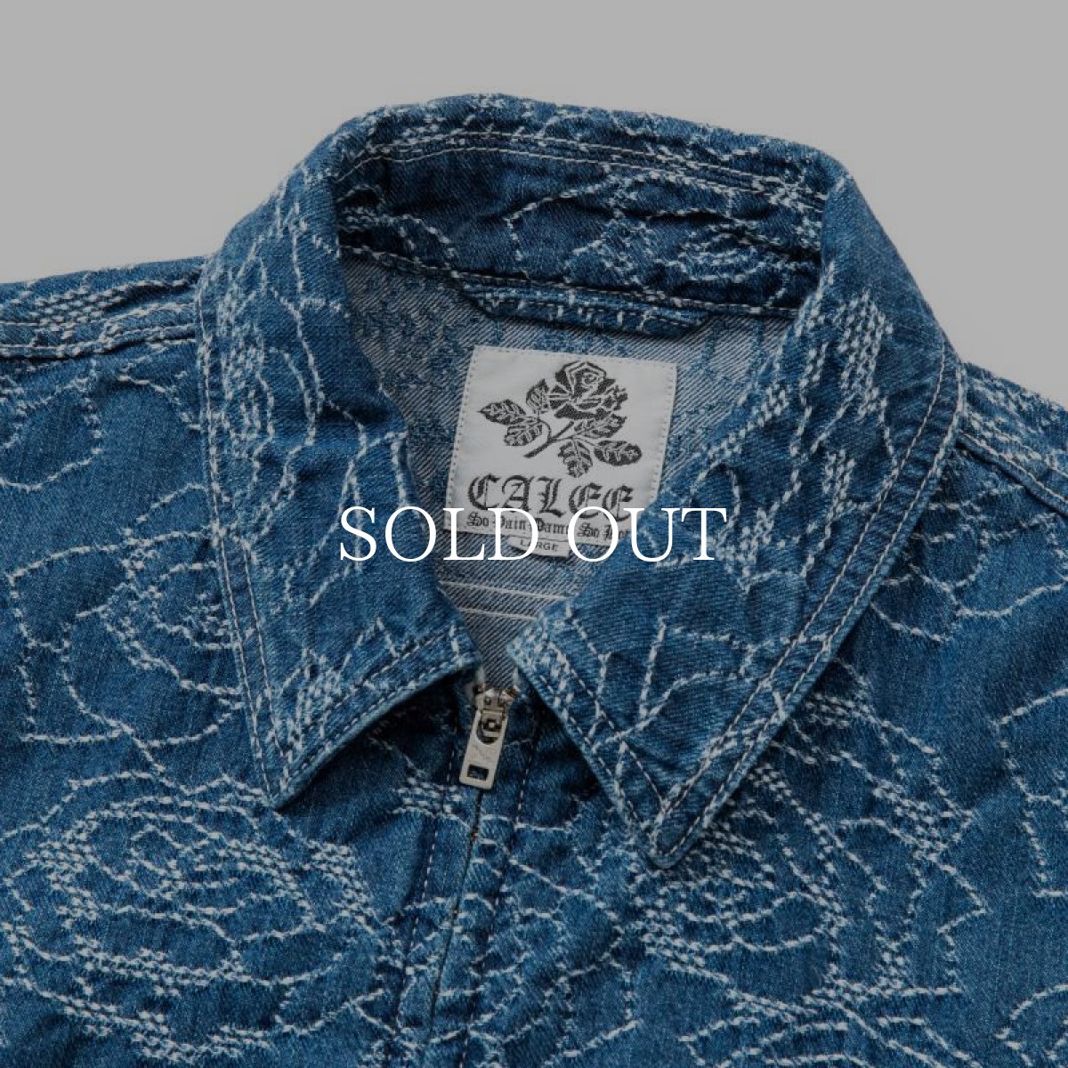 画像3: CALEE  ROSE PATTERN JACQUARD DENIM SWING TOP (INDIGO BLUE) (3)