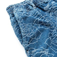 画像4: CALEE  ROSE PATTERN JACQUARD DENIM EASY TROUSERS (INDIGO BLUE) (4)