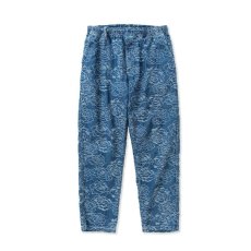 画像1: CALEE  ROSE PATTERN JACQUARD DENIM EASY TROUSERS (INDIGO BLUE) (1)