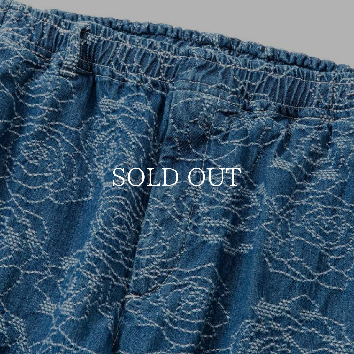 画像3: CALEE  ROSE PATTERN JACQUARD DENIM EASY TROUSERS (INDIGO BLUE) (3)