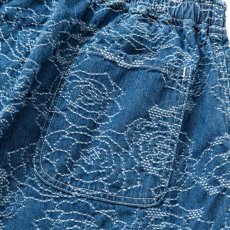 画像5: CALEE  ROSE PATTERN JACQUARD DENIM EASY TROUSERS (INDIGO BLUE) (5)