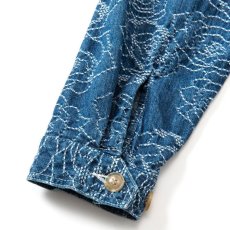 画像4: CALEE  ROSE PATTERN JACQUARD DENIM SWING TOP (INDIGO BLUE) (4)