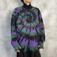 画像4: KIDILL  TIE DYE JACQUARD KNIT COLLAB WITH rurumu: (LAVENDER × PURPLE × BABY BLUE) (4)