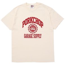 画像1: PORKCHOP GARAGE SUPPLY  2nd COLLEGE TEE (CREAM) (1)