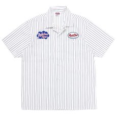 画像1: PORKCHOP GARAGE SUPPLY  PORKCHOP PAINT STRIPE WORK SHIRT (WHITE×BLACK) (1)