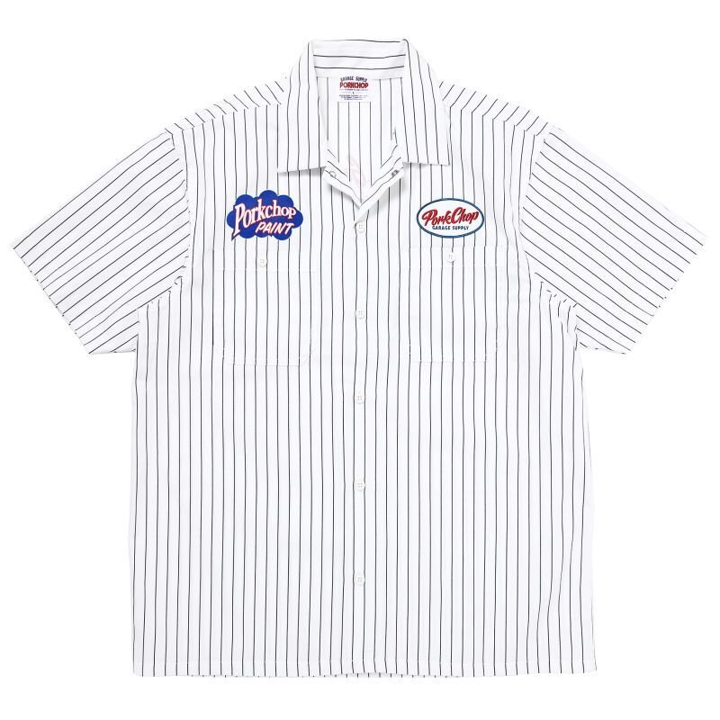 PORKCHOP GARAGE SUPPLY PORKCHOP PAINT STRIPE WORK SHIRT (WHITE