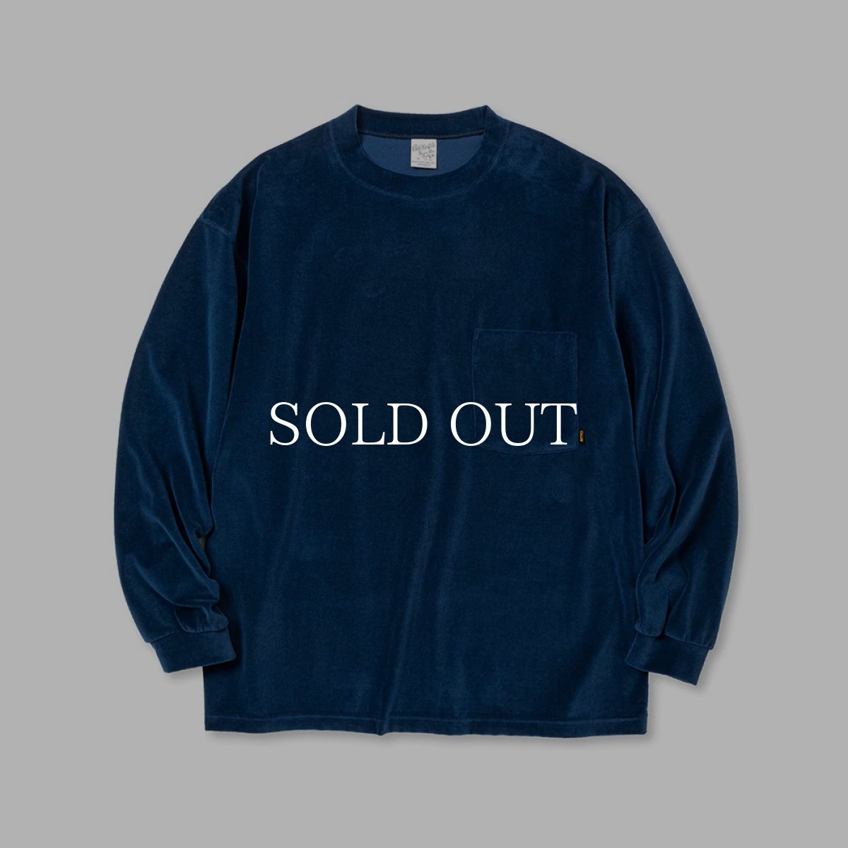 画像1: CALEE  VELOUR DROP SHOULDER L/S CS (Navy) (1)