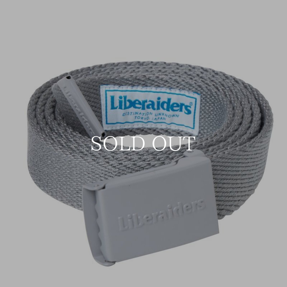 画像1: Liberaiders  EMBOSS LOGO BELT (GRAY) (1)