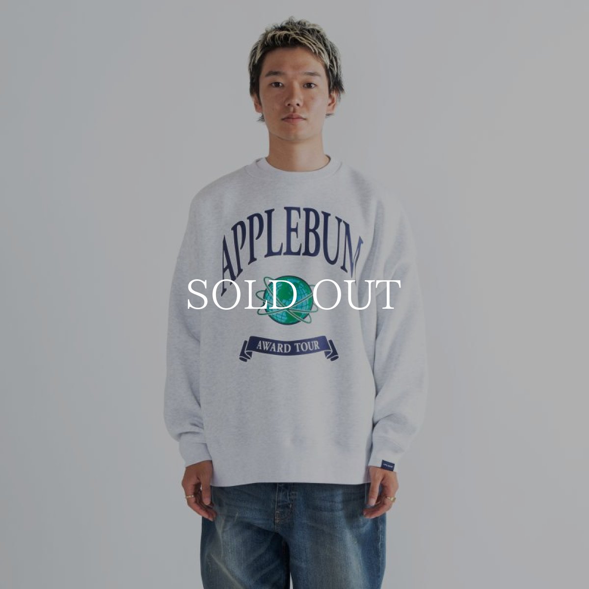 画像2: APPLEBUM  College Logo Big Crew Sweat (Ash) (2)