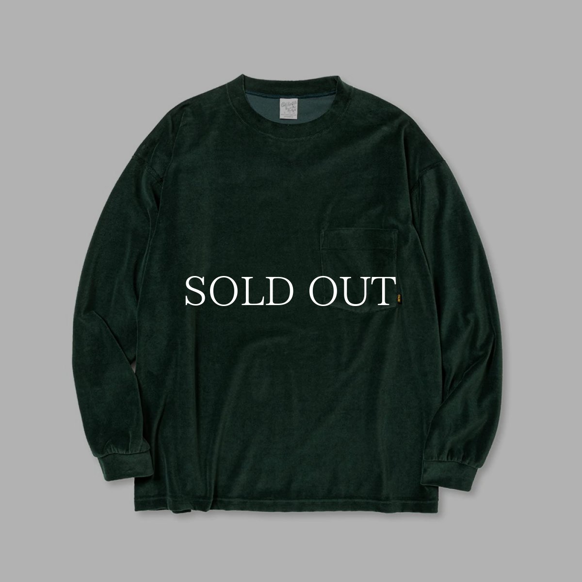 画像1: CALEE  VELOUR DROP SHOULDER L/S CS (Green) (1)