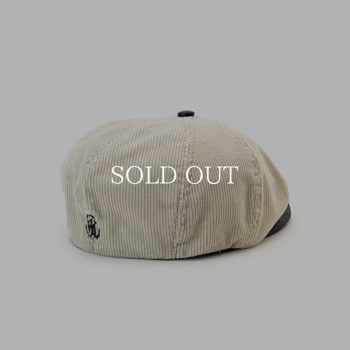 画像3: CALEE  CORDUROY / LEATHER COMBI CAS (Ivory) (3)