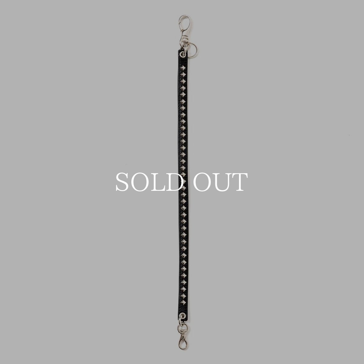 画像2: CALEE  STUDS LEATHER WALLET CORD (Black) (2)