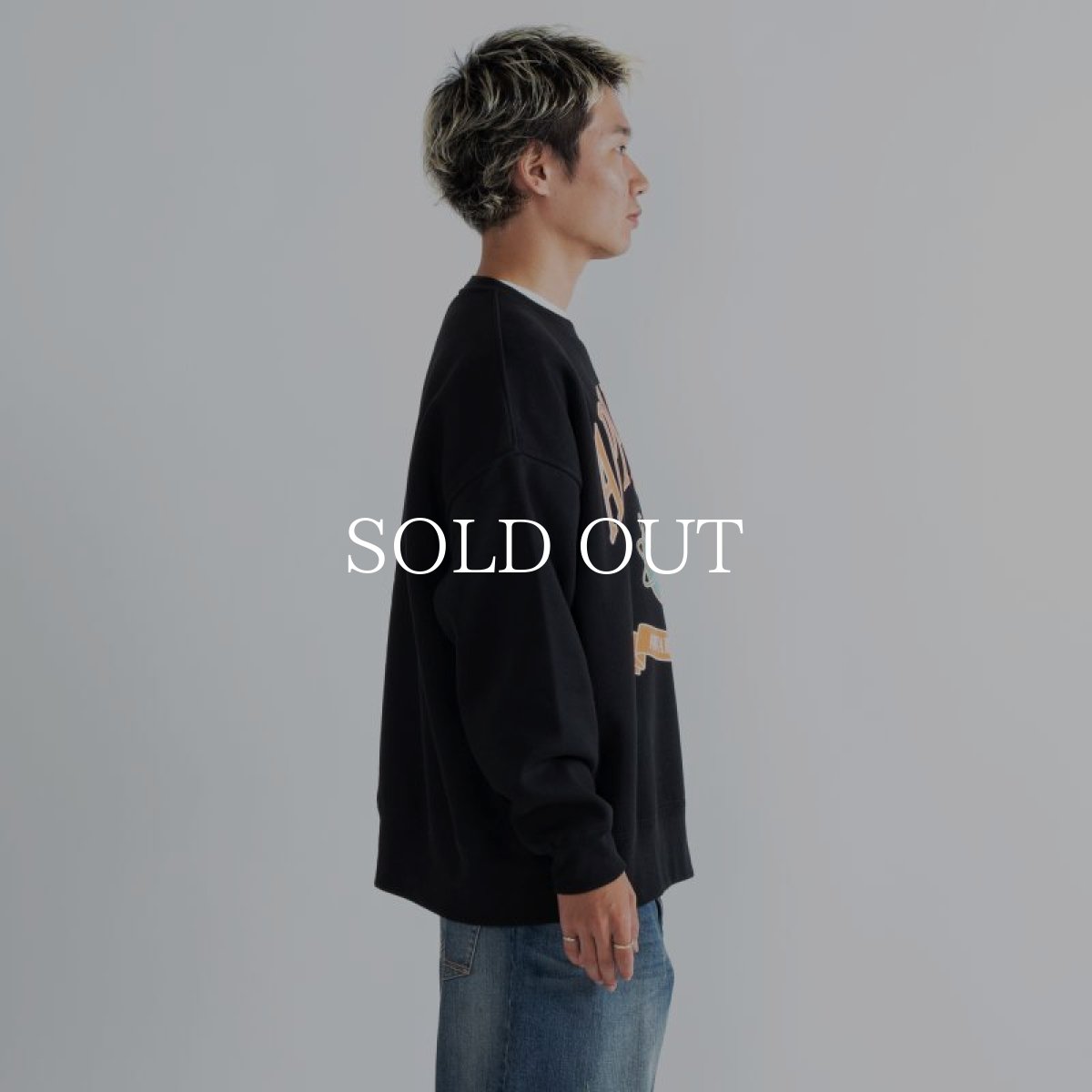 画像3: APPLEBUM  College Logo Big Crew Sweat (Black) (3)