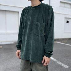 画像2: CALEE  VELOUR DROP SHOULDER L/S CS (Green) (2)