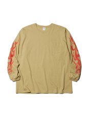 画像1: RADIALL  LO-N-SLO - CREW NECK T-SHIRT L/S (Khaki) (1)