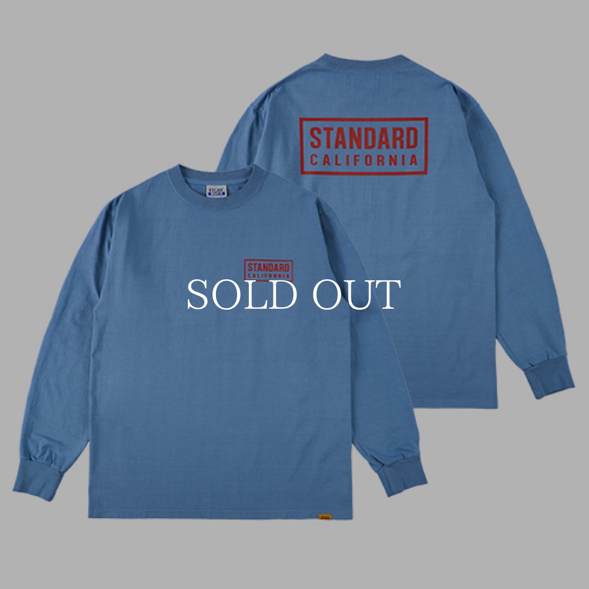 画像1: STANDARD CALIFORNIA  SD Heavyweight Box Logo Long Sleeve T (Blue) (1)