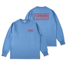 画像1: STANDARD CALIFORNIA  SD Heavyweight Box Logo Long Sleeve T (Blue) (1)