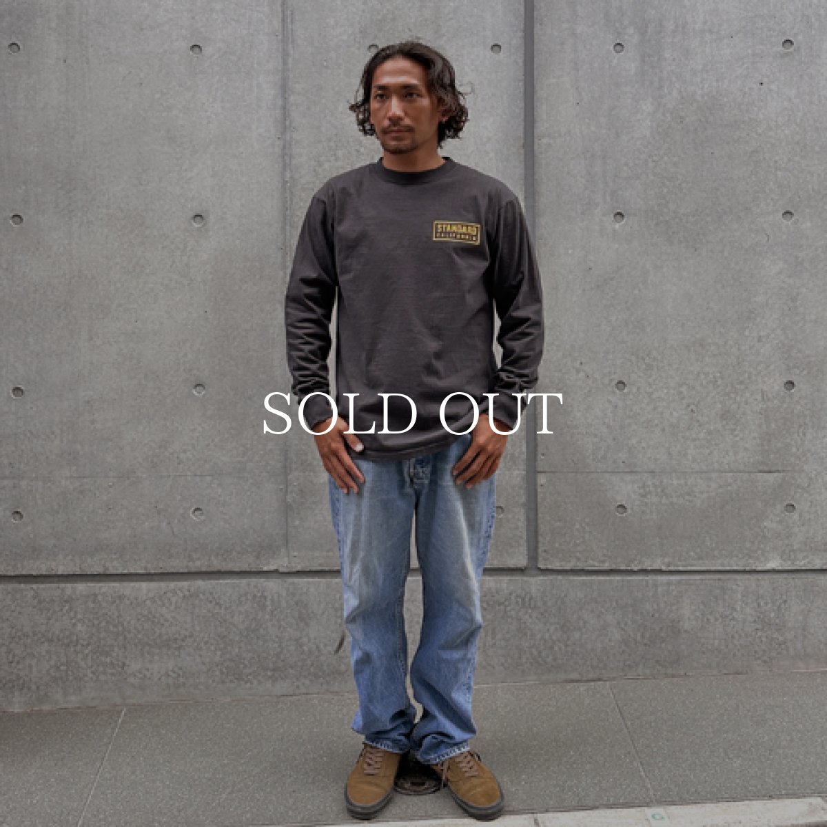 画像2: STANDARD CALIFORNIA  SD Heavyweight Box Logo Long Sleeve T (Black) (2)