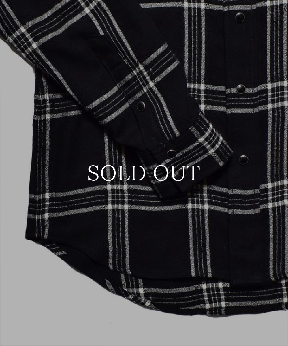 画像3: MINEDENIM  R. Wool Flannel Check Western SH Western SH (BLK) (3)