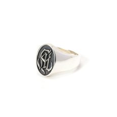 画像1: CALEE  CAL NT LOGO SILVER SIGNET RING (Silver) (1)