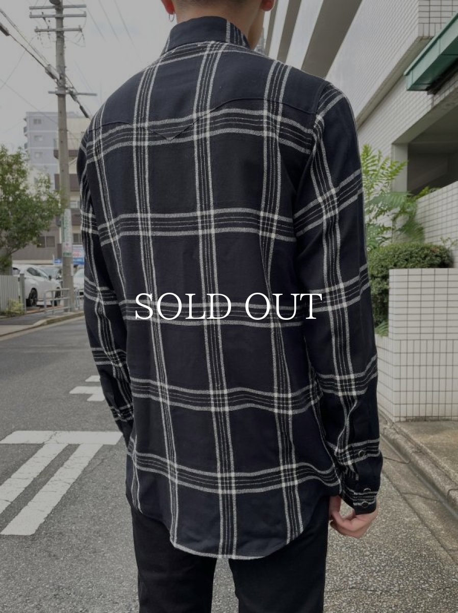 画像8: MINEDENIM  R. Wool Flannel Check Western SH Western SH (BLK) (8)