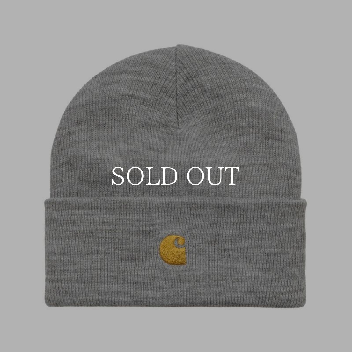 画像1: CARHARTT WIP  CHASE BEANIE (Grey Heather / Gold) (1)