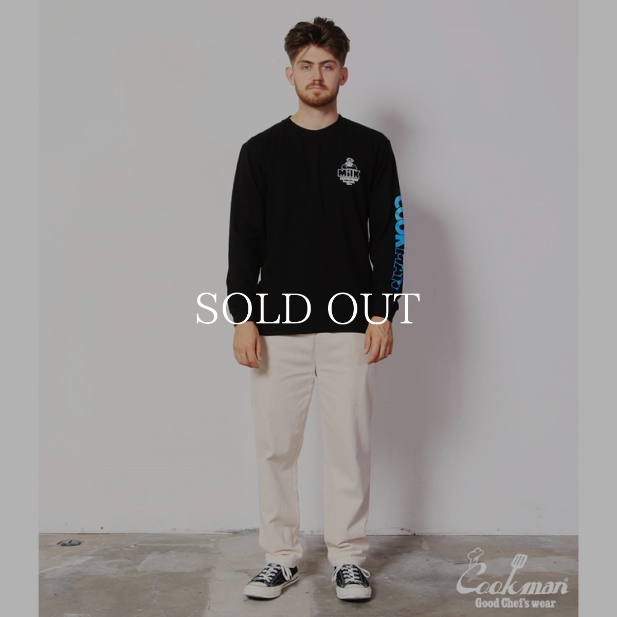 画像7: COOKMAN  ロングスリーブ Tシャツ Milk (Black) (7)